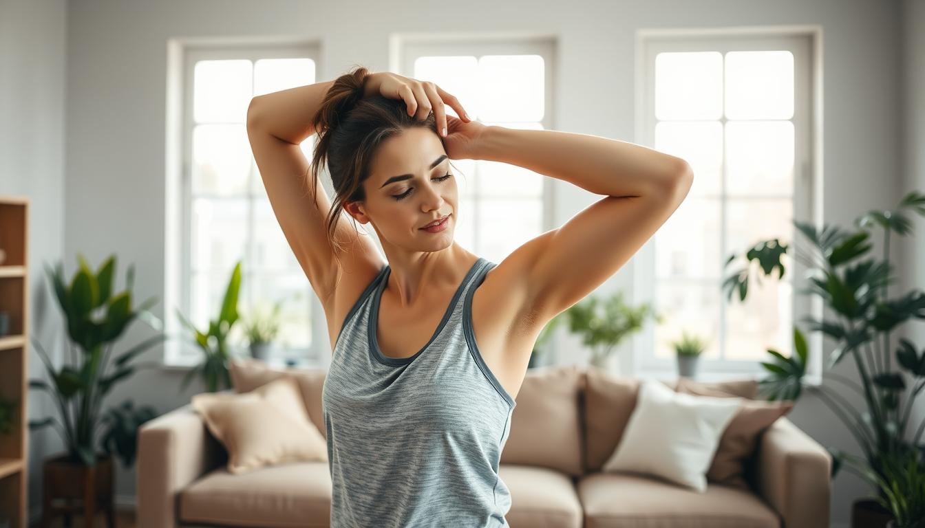 at-home shoulder stretches