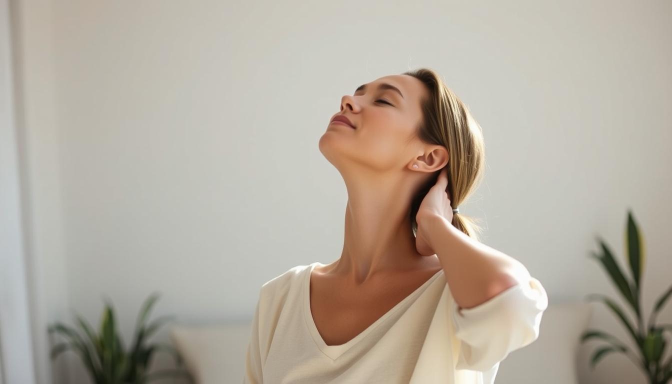 neck and shoulder tension relief stretches